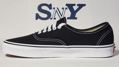 VANS AUTHENTIC Classic Sneakers Rubber Outsole Canvas Upper Men's Size 8.5 Black