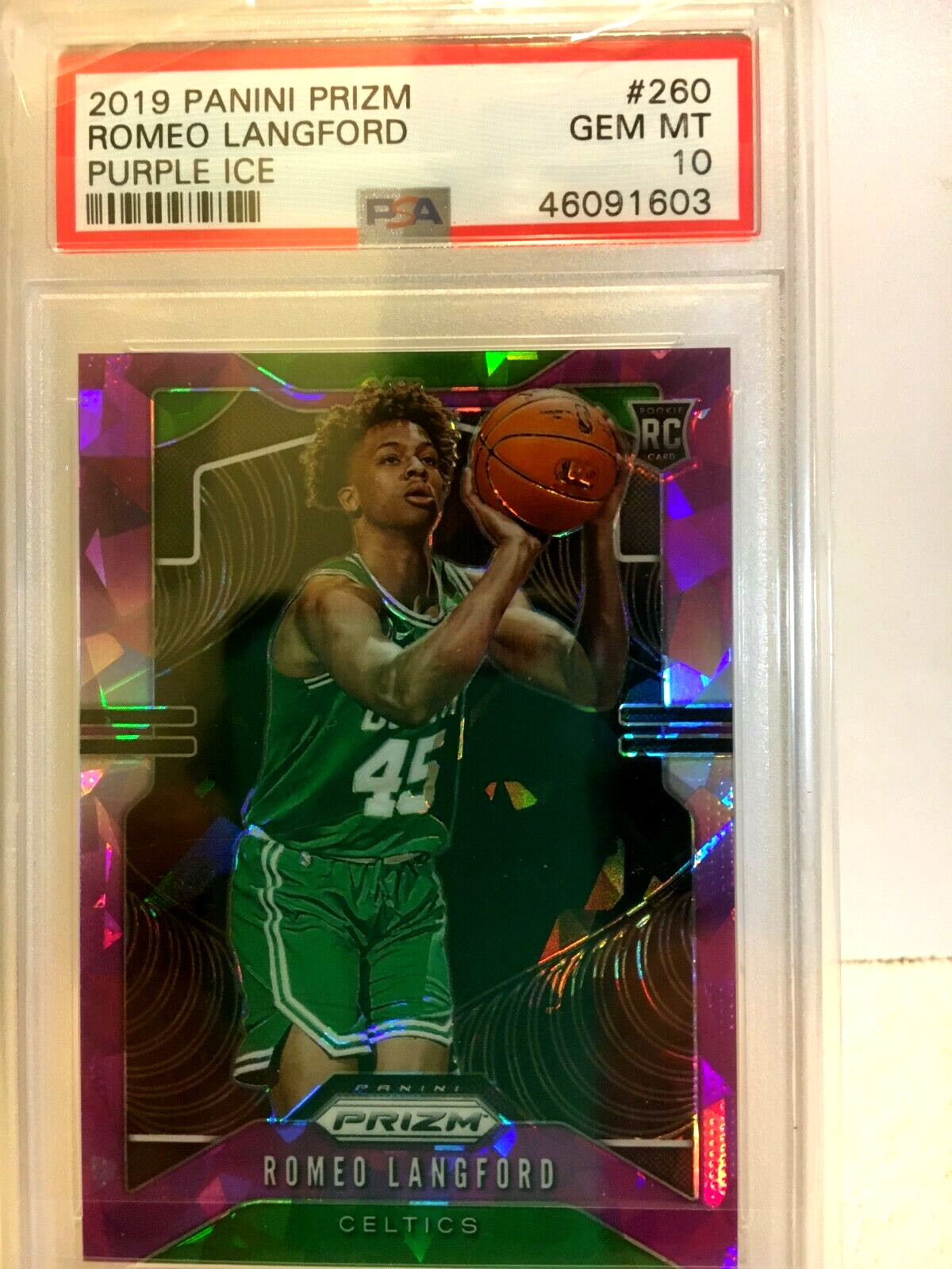 PSA 10 2019-20 Panini PRIZM RC Rookie Romeo Langford #260 Purple Ice 029/149