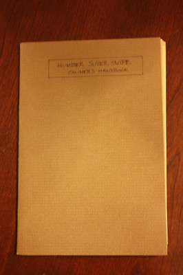 VINTAGE HUMBER SUPER SNIPE OWNER'S HANDBOOK