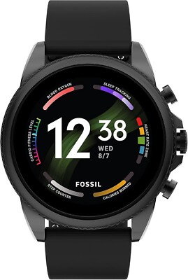 Fossil - Gen 6 Smartwatch 44mm,  Silicone - Black - FTW4061R