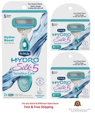 10 Schick Hydro Silk Sensitive Care 5 Blades Razor Cartridges Refills Shaver 4 8
