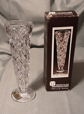 Tritschler Winterhalder 24% Lead Crystal Vase Made in West Germany, NIB