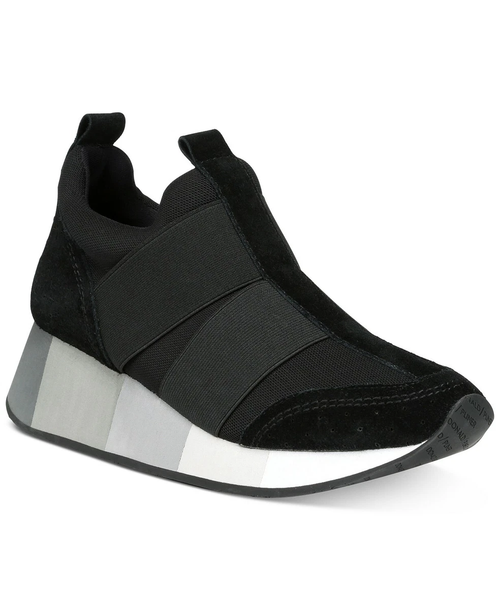 168 Donald J Pliner PRIX Slip on Women s Sneakers Black Black NWB