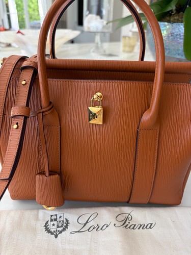 Loro Piana Loom bag L25, Brown leather