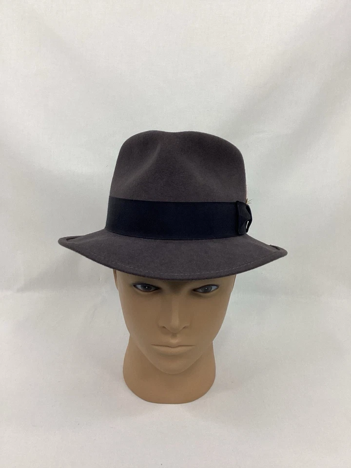 Sombrero Fedora Gris Vintage BOTANY 500 100% Lana TALLA PEQUEÑA EE. UU. 🇺🇸 #508706 Foto 3 de 4