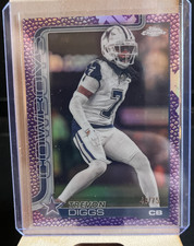 2025 Topps Chrome Football Trevon Diggs Leather Purple Refractor /75 Cowboys