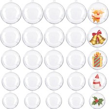 Clear Christmas Plastic Ornament Ball Transparent Fillable Sphere Light Bulb