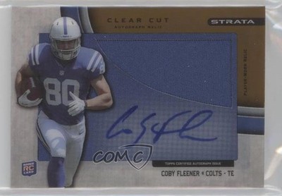 2012 Topps Strata Clear Cut Rookie Relics Bronze /150 Coby Fleener Auto RC 1k5