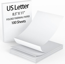 100 Sheets Thermal Printer Paper 8.5 X 11 Inch US Letter Size Thermal Paper