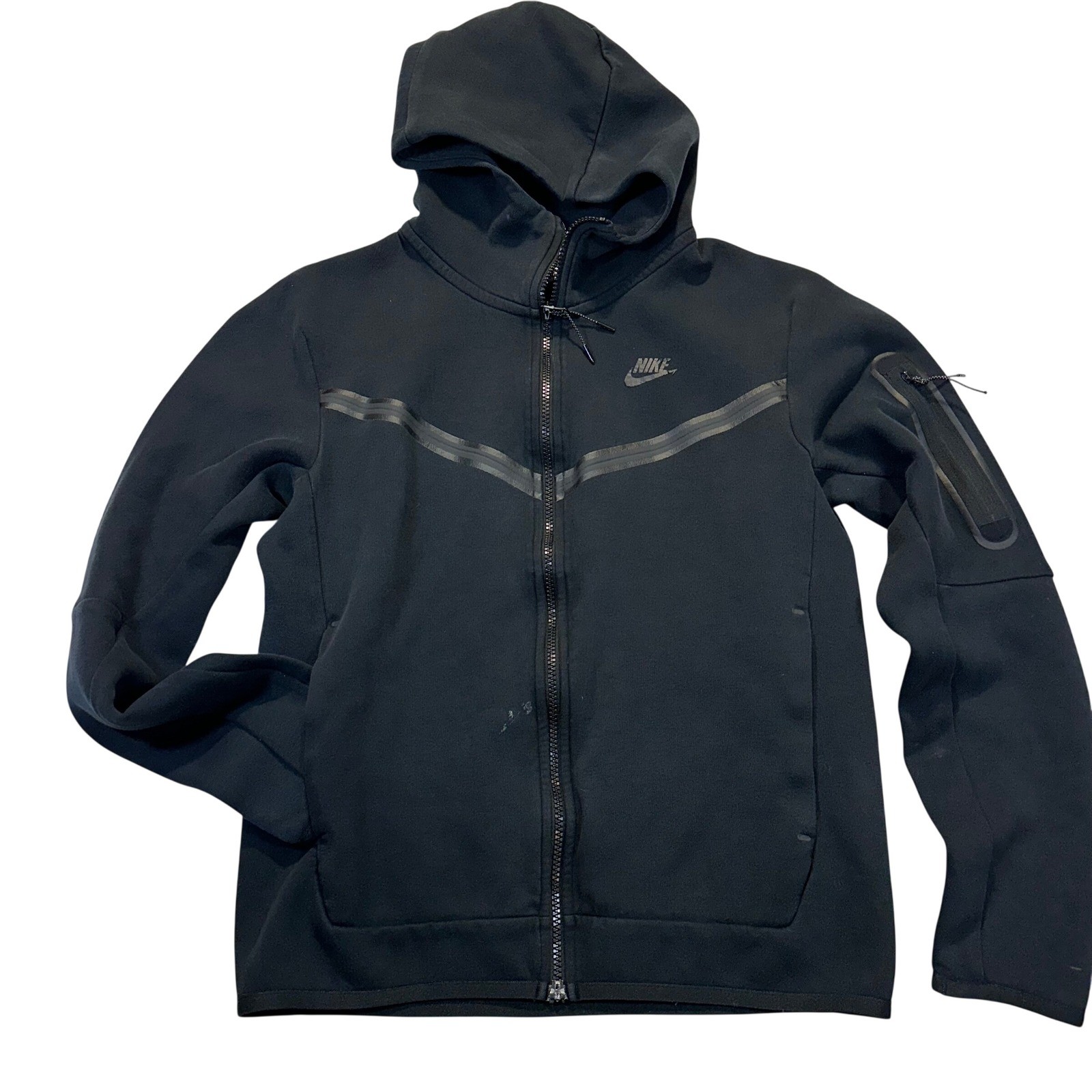 Nike Tech Fleece Hoodie Mens Size S Black Streetwear Full Zip Sweatshirt