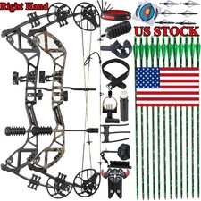 RH Compound Bow 30-70lbs Let off 75  Carbon Arrows Set Archery Hunting Shooting