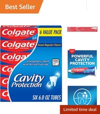 Refreshing Minty Cavity Protection Toothpaste with Fluoride - 6 Pack, 6 Oz