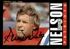 Steve Nelson Signed Auto 1985 Topps Football Card New England Patriots