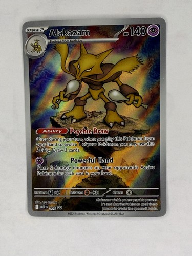 Pokemon Mega Evolution Black Star Promo 009 Alakazam ETB Promo Card - Near Mint