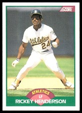 Rickey Henderson 1989 Score Rookie & Traded #50T Athletics MLB READ FREE SHIP