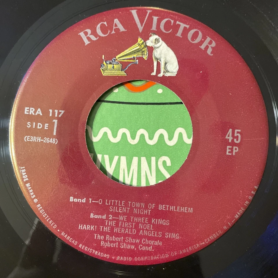Robert Shaw Christmas Hymns And Carols 7” EP RCA W/ Ornament Pic Sleeve VG-!!!! Foto 3 de 4