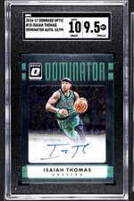 2016-17 Panini Donruss Optic Dominator Isaiah Thomas #18 Autograph 53/99 SGC 9.5
