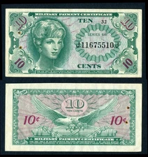 MPC in VIETNAM 10 Cents Series 641 3rd Printing J11675510J (MPC106)