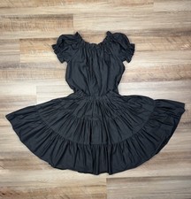 Vintage 70s H Bar C California Ranchwear 2pc Black Square Dance Skirt Set Medium
