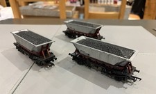 Hornby OO Gauge 3x HAA MGR Hopper Wagons R6606 With Coal Loads Weathered