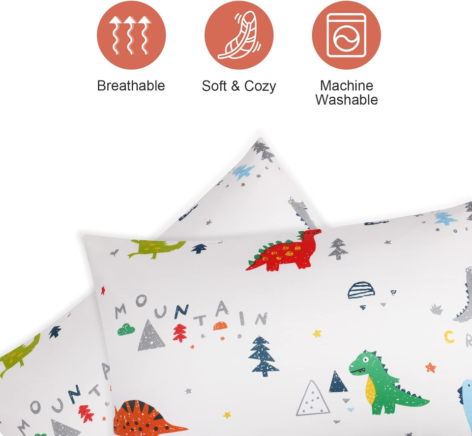 Federe Cuscini Bambini 2 Pezzi - Cotone Doppia Garza 40x60 Cm - Motivo Stelle Grigie - Senza Cerniera - Foto 6