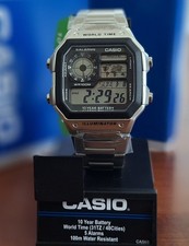 Casio Men's Digital Watch AE-1200WHD-1AVCF with Stainless-Steel Bracelet