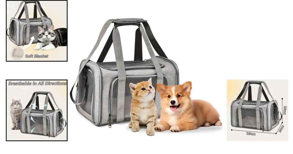 Katzentransporttasche Oxford Gewebe faltbar, groß, für Haustiere bis 7kg - Bild 2 von 4