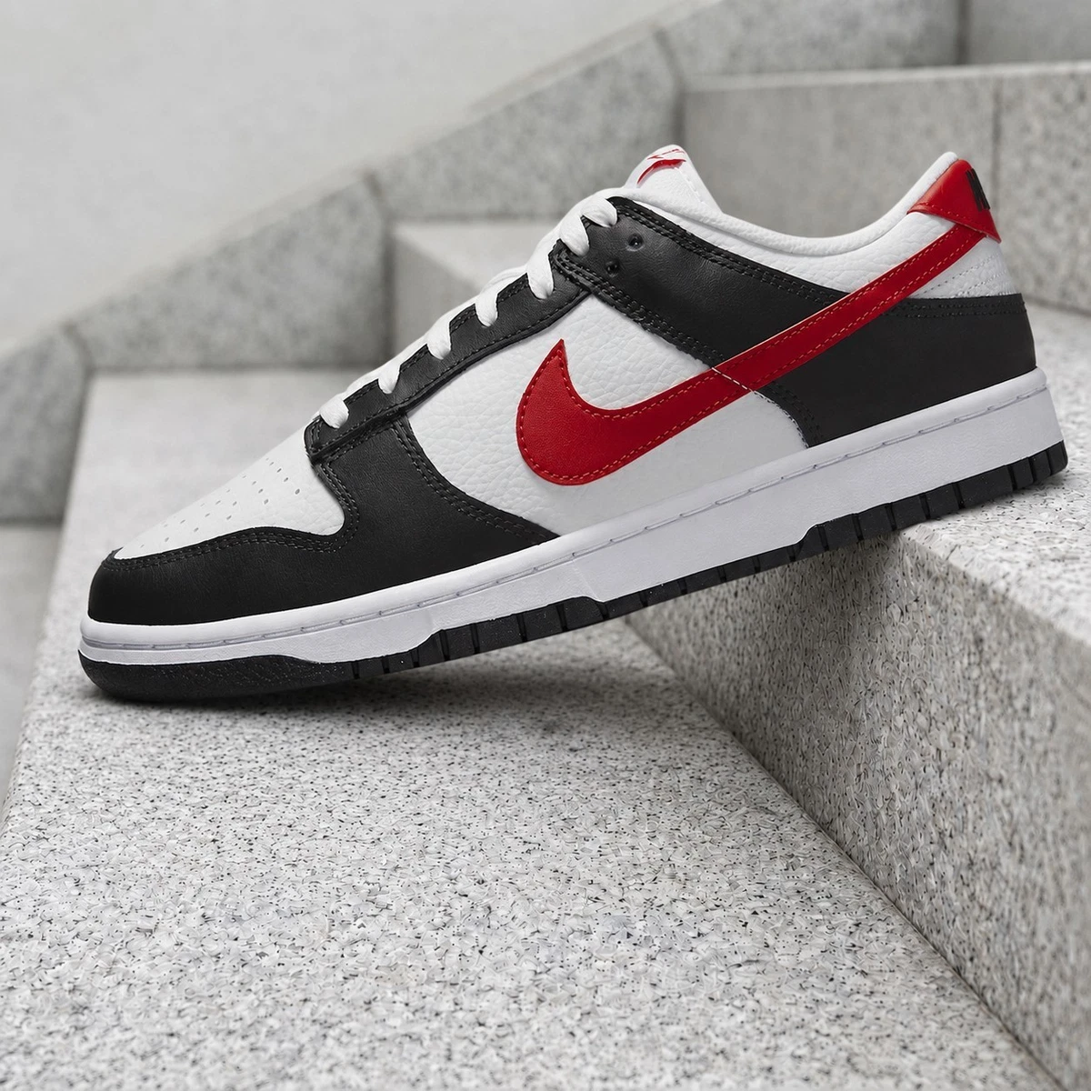 Nike Dunk Low Black White Red for Sale | Authenticity Guaranteed