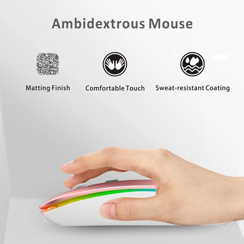 LED Wireless Mouse, G12 Slim Rechargeable Silent 2.4G Portable USB Optical Co... - Picture 6 of 8