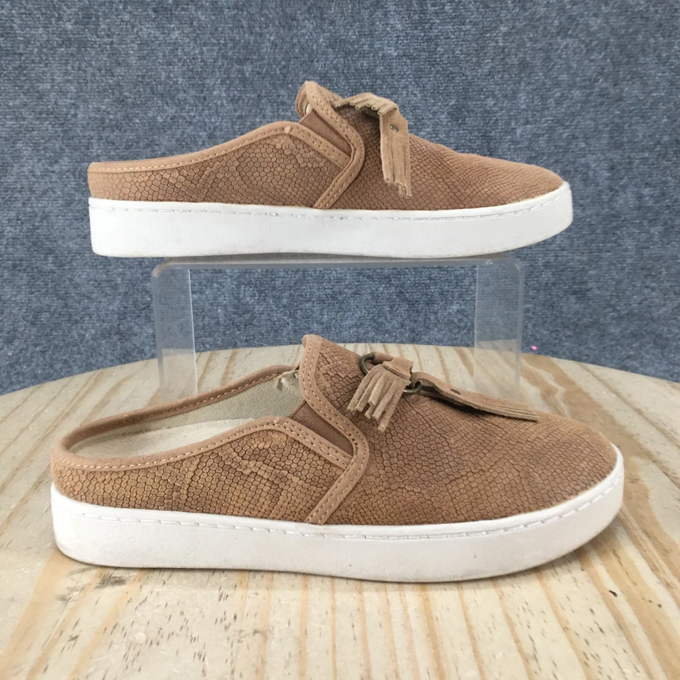 Spenco Sandals Womens 7 B Bindie Embossed Slip On Mules Brown Suede Casual - Image 2 of 4