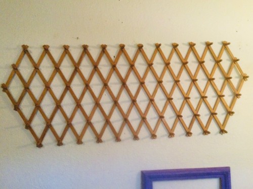 Vintage Accordion Expandable Peg Rack 75 Pegs Farmhouse Cottage Herb Display