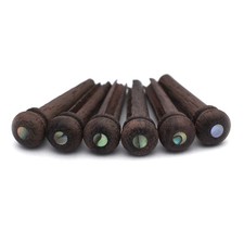 6 PCS Rosewood Guitar Bridge Nails String Pins with Green Pearl Shell Dot