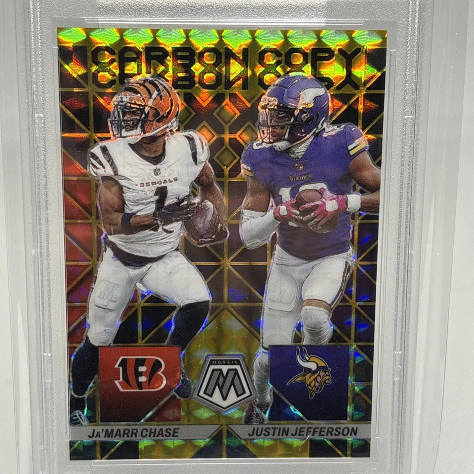 🔥 2023 Mosaic Carbon Copy Gold PSA 10 Ja’Marr Chase Justin Jefferson /10 - Image 2 of 4