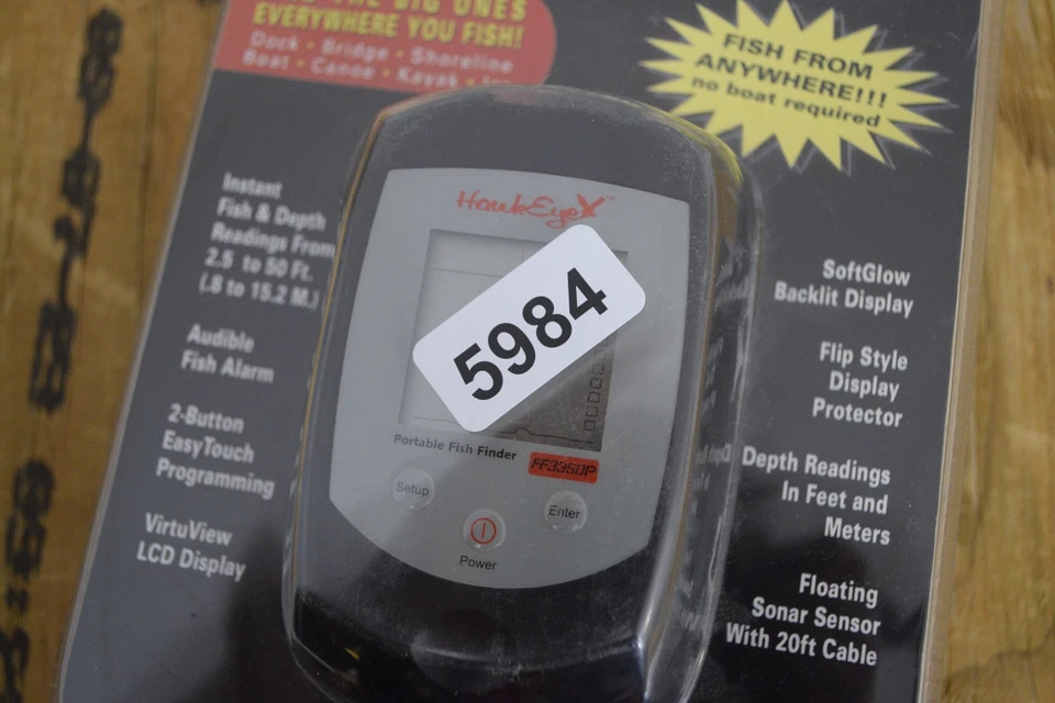 HawkEye Portable Fish Finder Depth Sonar LCD Display RadioShack Ice Kayak - Image 4 of 4