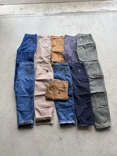 Vintage 90s Y2K Lot Of 11 Carhartt Workwear Carpenter Pants (some Flannel)