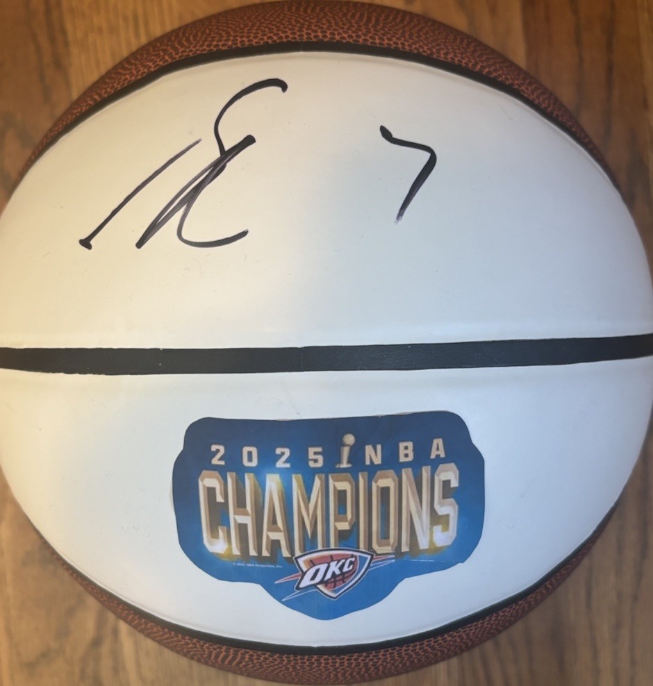 Shai Gilgeous-Alexander Autographed Signed Oklahoma City Thunder Logo Basketball PSA/DNA COA 