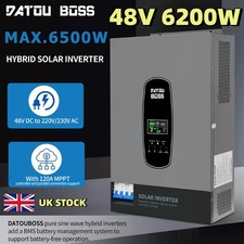 48V 6200W Hybrid Solar Inverter Pure Sine Wave MPPT 120A 230VAC DC UK STOCK