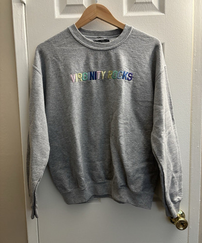 Danny Duncan Virginity Rocks Gray Graphic Logo Fleece Crewneck Pullover M