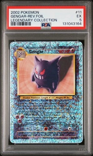 2002 POKEMON LEGENDARY COLLECTION #11 GENGAR-REVERSE FOIL PSA 5