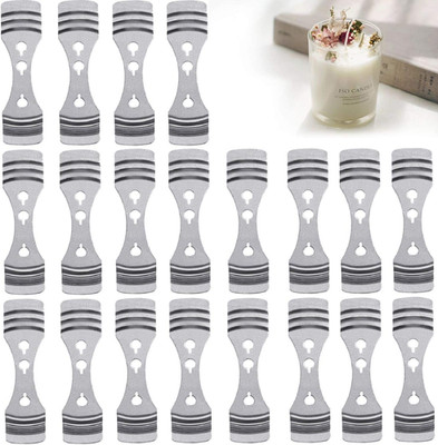 20Pcs Metal Candle Wick Centering Devices, Silver Stainless Steel Candle Wick Ho