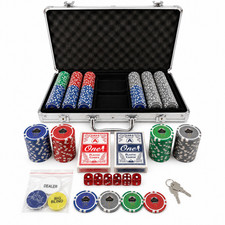 NEW 300pc Poker Chip Set   Aluminum Case Card...