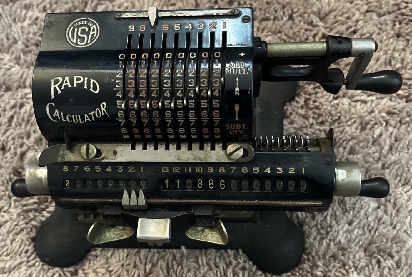 Vintage Rapid Calculator Co Adding Machine Works With Ding Sounds See All Pics