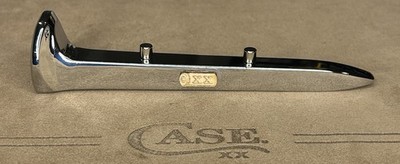 Case XX Railroad Spike Knife Stand Display With Wood Shotgun Shell Shield.
