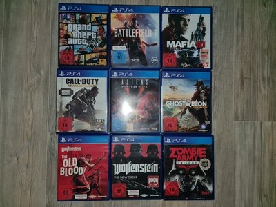 Playstation 4 Spielesammlung COD- Wolfenstein- Alien- GTA 5- Mafia 3