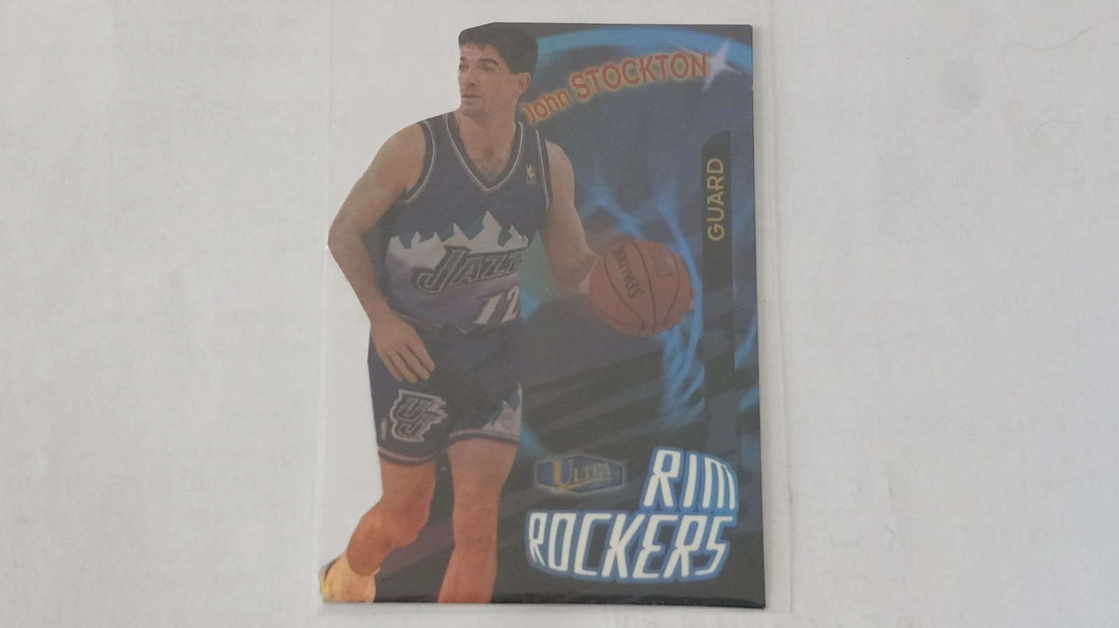 John Stockton 1997-98 Fleer Ultra Rim Rockers Die Cut Insert #8 Utah Jazz HOF'er