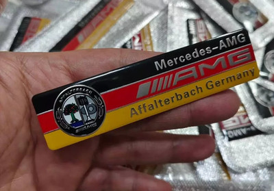 For Mercedes - AMG BENZ Badge Emblem Sticker AMG tri-color German flag Logo