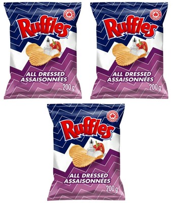 Ruffles All Dressed Flavored Potato Chips, 200g (3 Pack)