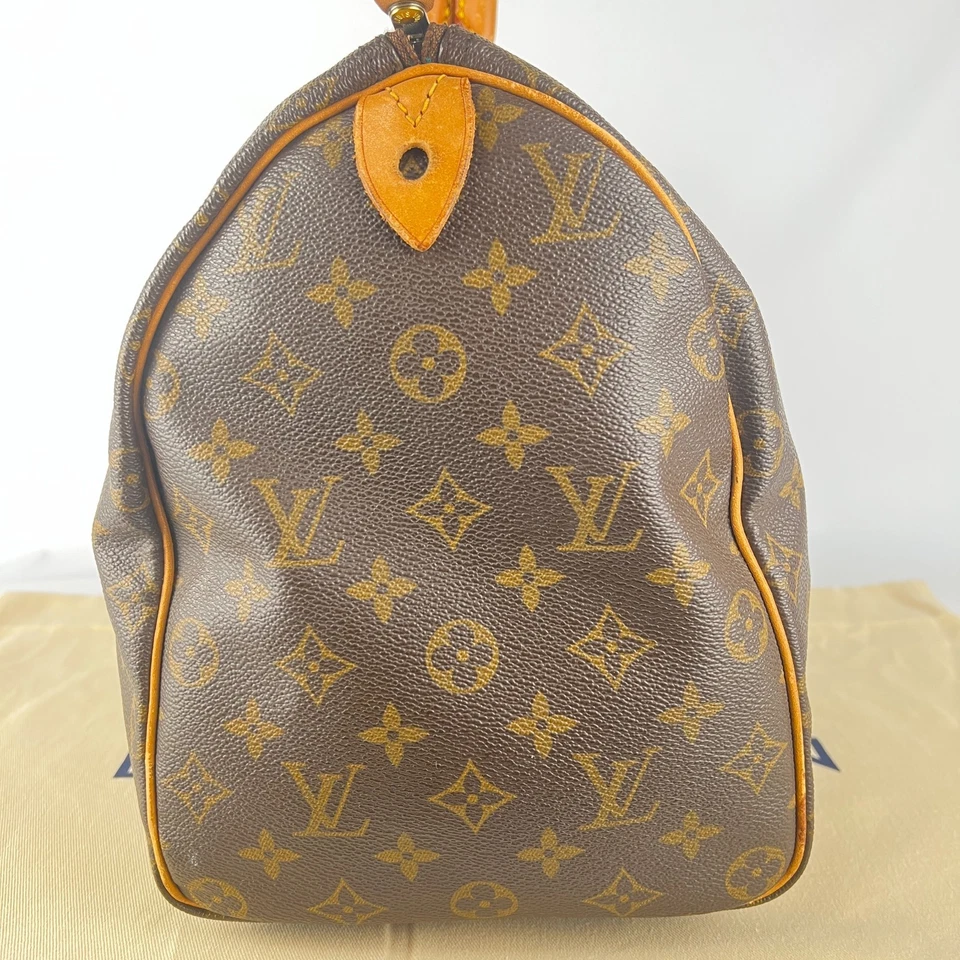 Auténtico bolso de mano Louis Vuitton Speedy 40 M41522 marrón de lona usado Foto 3 de 4