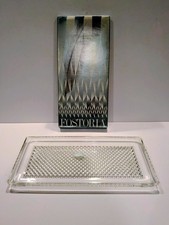 Fostoria Opulence 24% Lead Crystal & Glass Rectangular Tray 13"x5.75" NEW IN BOX