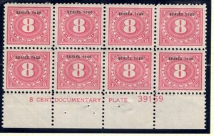 U.S. - R269 - Plate Number Block of 8 -  Very Fine - Never Hinged
